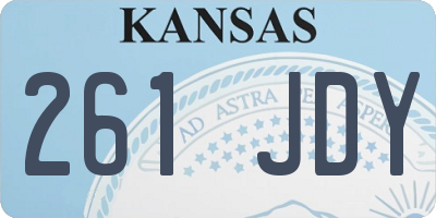 KS license plate 261JDY