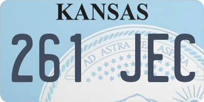 KS license plate 261JEC