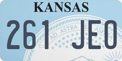 KS license plate 261JEO