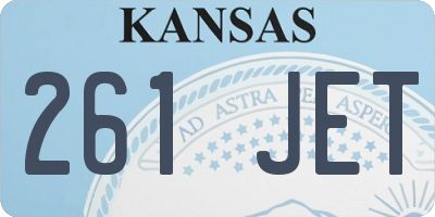 KS license plate 261JET