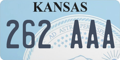 KS license plate 262AAA