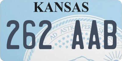 KS license plate 262AAB