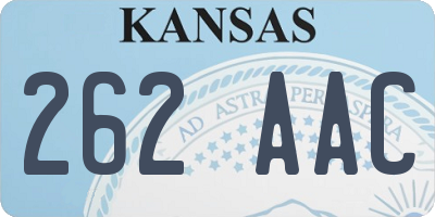 KS license plate 262AAC