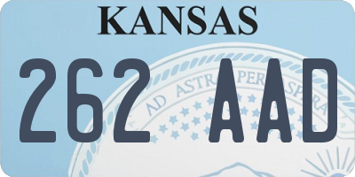 KS license plate 262AAD