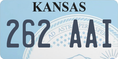 KS license plate 262AAI