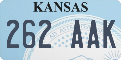 KS license plate 262AAK