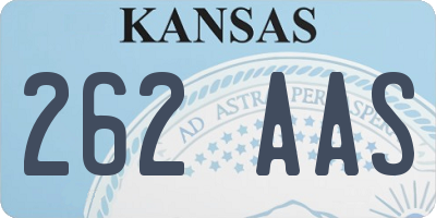 KS license plate 262AAS