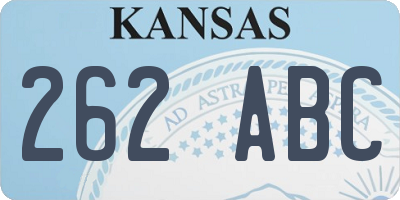 KS license plate 262ABC