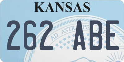 KS license plate 262ABE