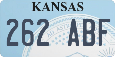KS license plate 262ABF