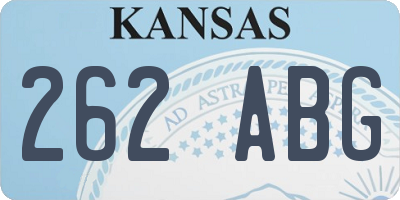 KS license plate 262ABG