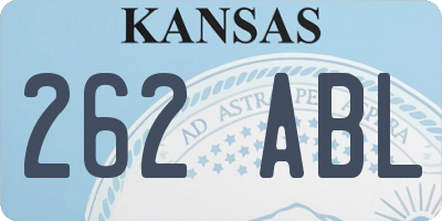 KS license plate 262ABL