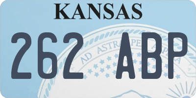 KS license plate 262ABP