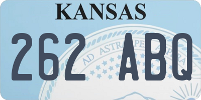KS license plate 262ABQ