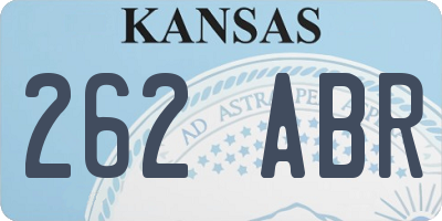 KS license plate 262ABR