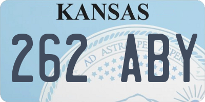 KS license plate 262ABY
