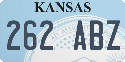KS license plate 262ABZ