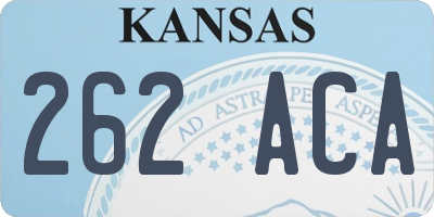 KS license plate 262ACA
