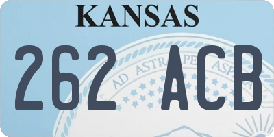 KS license plate 262ACB