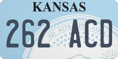 KS license plate 262ACD