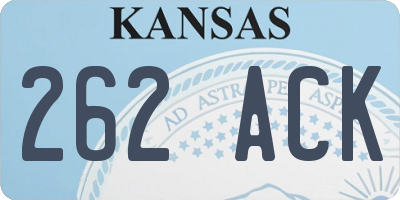 KS license plate 262ACK