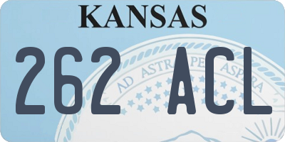 KS license plate 262ACL