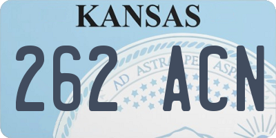 KS license plate 262ACN