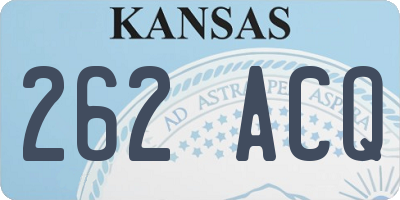 KS license plate 262ACQ