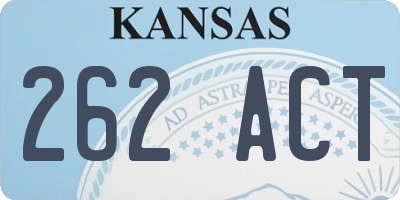 KS license plate 262ACT