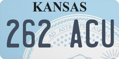 KS license plate 262ACU