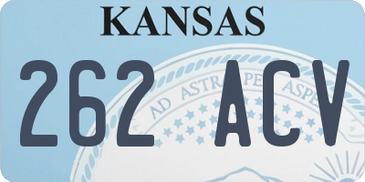KS license plate 262ACV