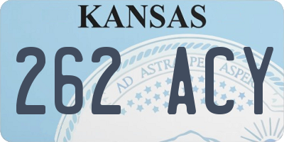 KS license plate 262ACY