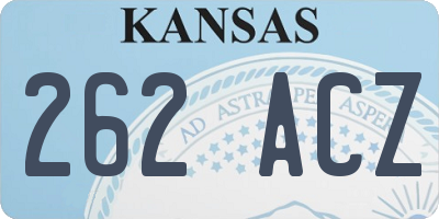 KS license plate 262ACZ