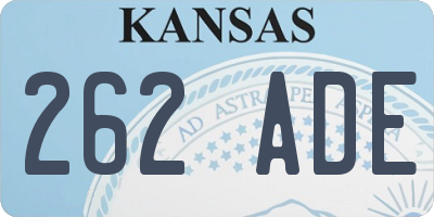 KS license plate 262ADE
