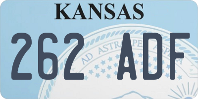 KS license plate 262ADF