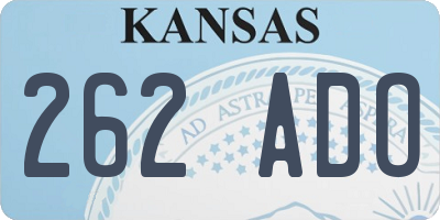 KS license plate 262ADO