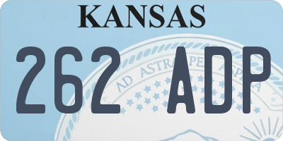 KS license plate 262ADP