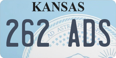 KS license plate 262ADS