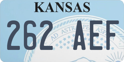 KS license plate 262AEF