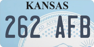 KS license plate 262AFB