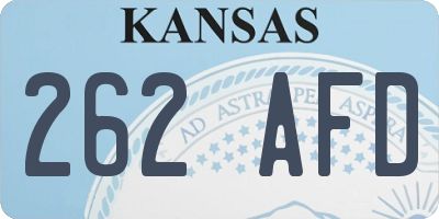 KS license plate 262AFD
