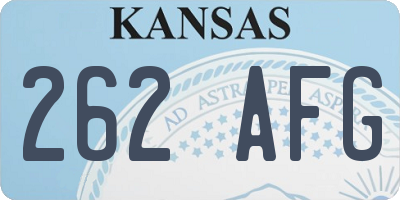 KS license plate 262AFG