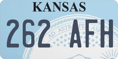 KS license plate 262AFH