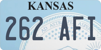 KS license plate 262AFI