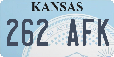 KS license plate 262AFK