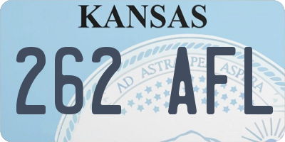 KS license plate 262AFL