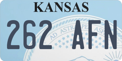 KS license plate 262AFN