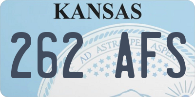 KS license plate 262AFS