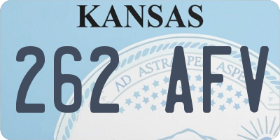 KS license plate 262AFV