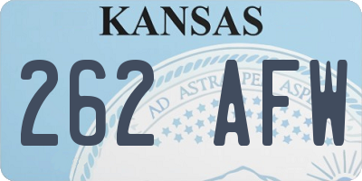 KS license plate 262AFW